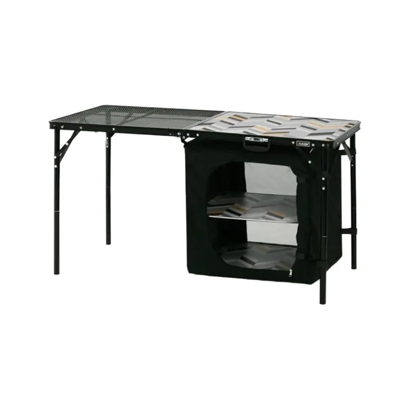 Kzm Union Iron Mesh Folding Table Set – 2-Piece Compact Outdoor Table 1