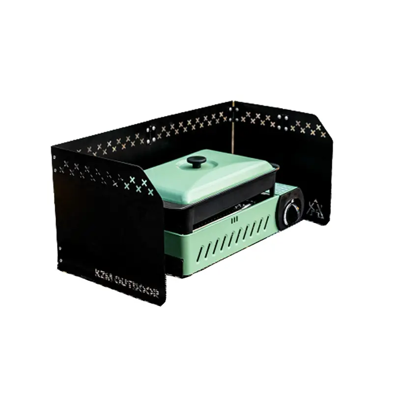 Kzm Viento Wind Shield S – Sleek Black Portable Windbreak For Cooking 1