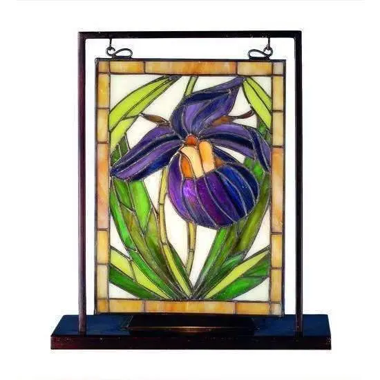 Lady Slipper Miniature Stained Glass Window 1