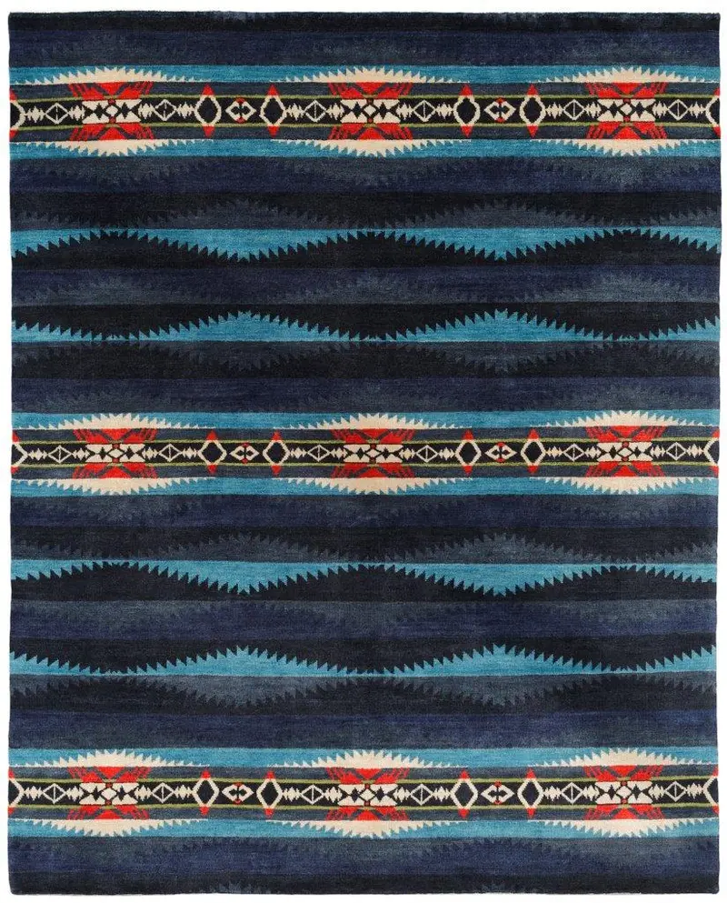 Lahaina Wave Southwest Hand-Knotted Area Rug By Pendleton 1