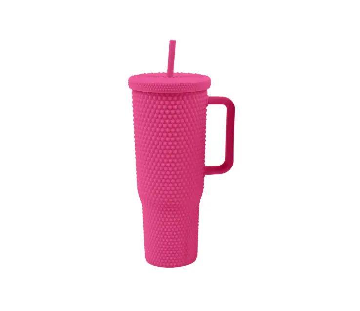 Large-Capacity Reusable Drink Bottle With Straw – 1000 Ml, Rose Red 1