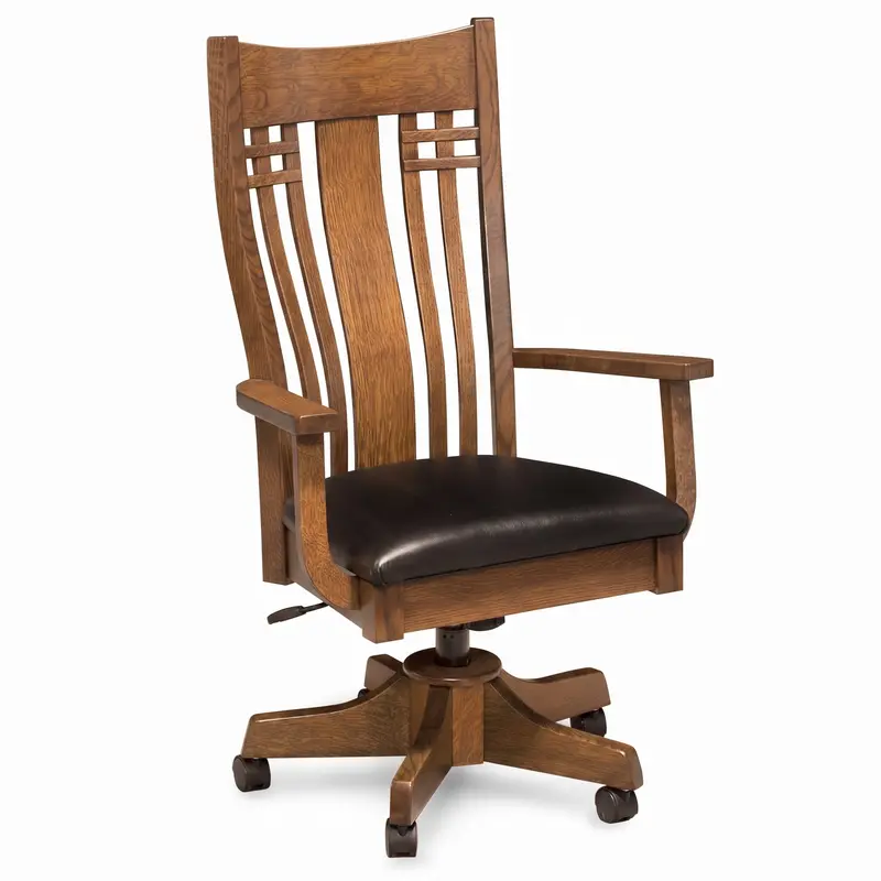 Larson Mission-Style Arm Desk Chair 1