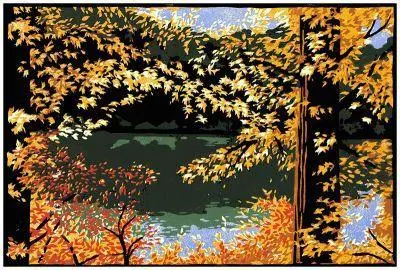 Laura Wilder Autumn Pond Nature Art Print 1