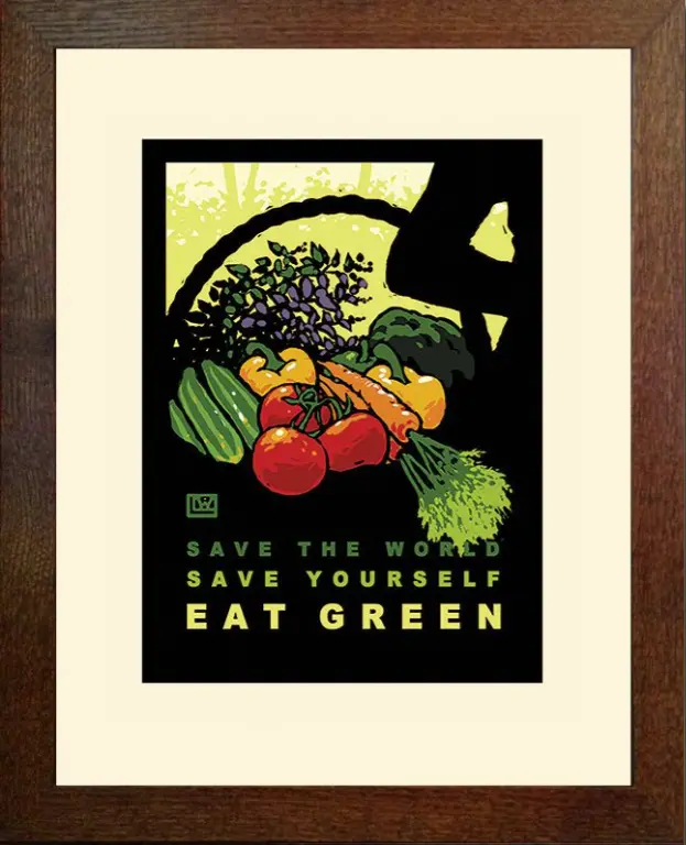 Laura Wilder Eat Green Illustrated Print 2