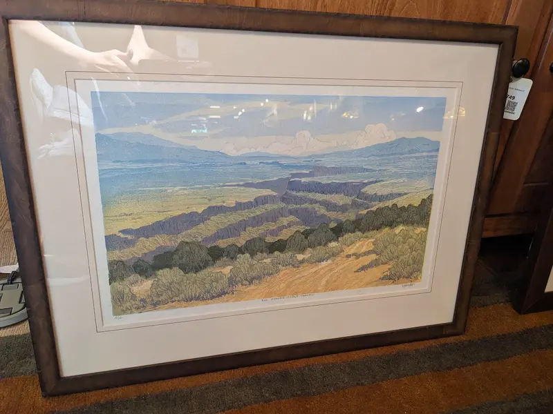 Leon Loughridge 'Rio Grande Gorge Terrace' Framed Woodblock Print 1