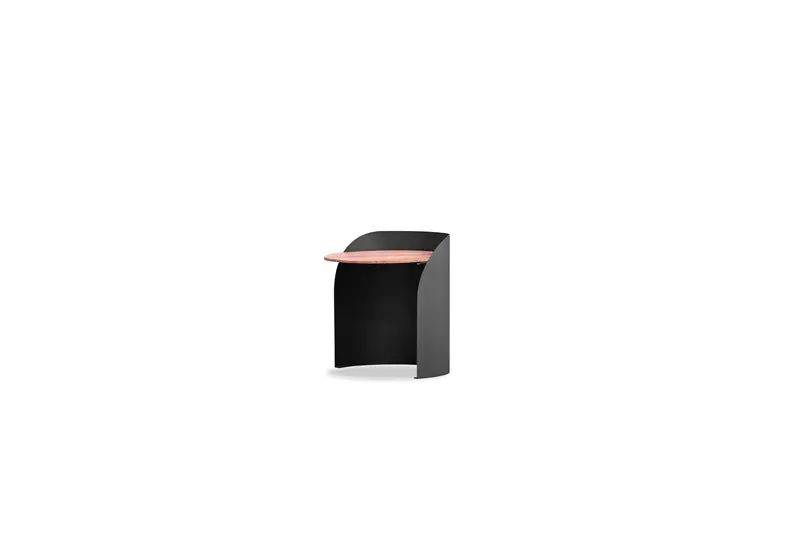 Leto End Table With Red Travertine Top 1