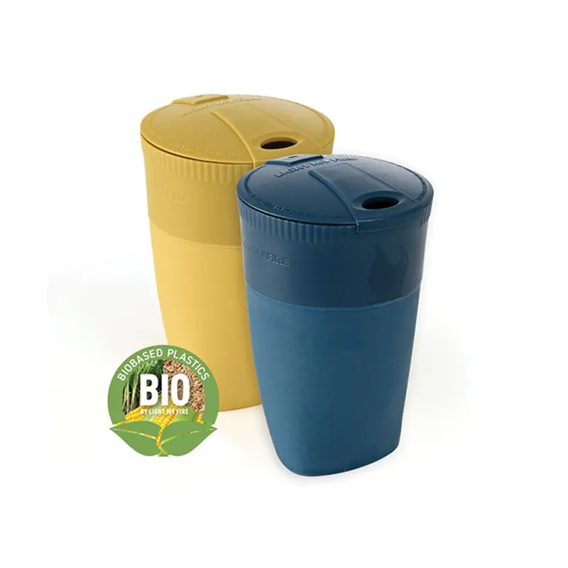 Light My Fire Pack-Up-Cup Bio Set – 2-Pack In Mustard Yellow & Hazy Blue 1