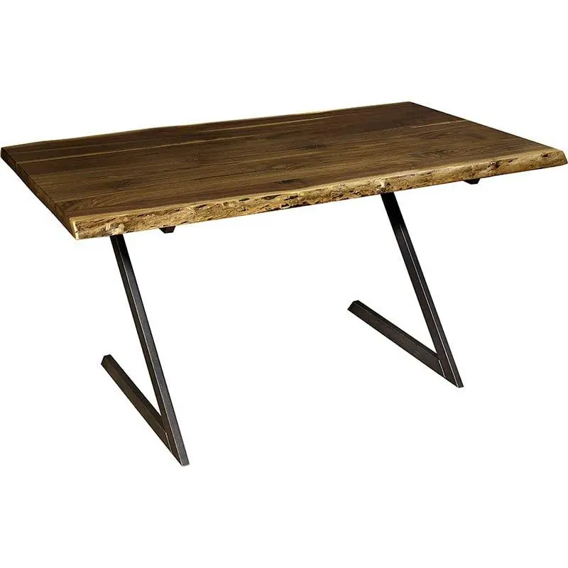 Live Edge Writing Desk With Z-Shaped Solid Wood Base 1