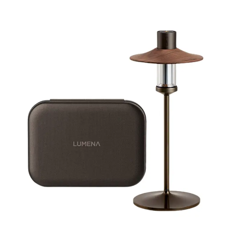 Lumena M3 Dark Brown Table Lamp Set – Warm-Tone Rechargeable Lighting 1