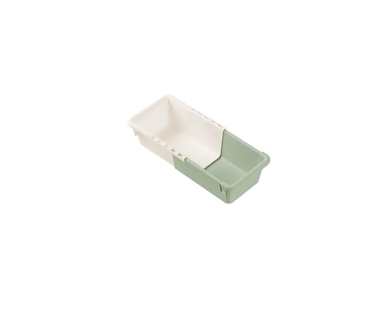 Macaron-Inspired Small Storage Organizer – Green Color-Block Design 1