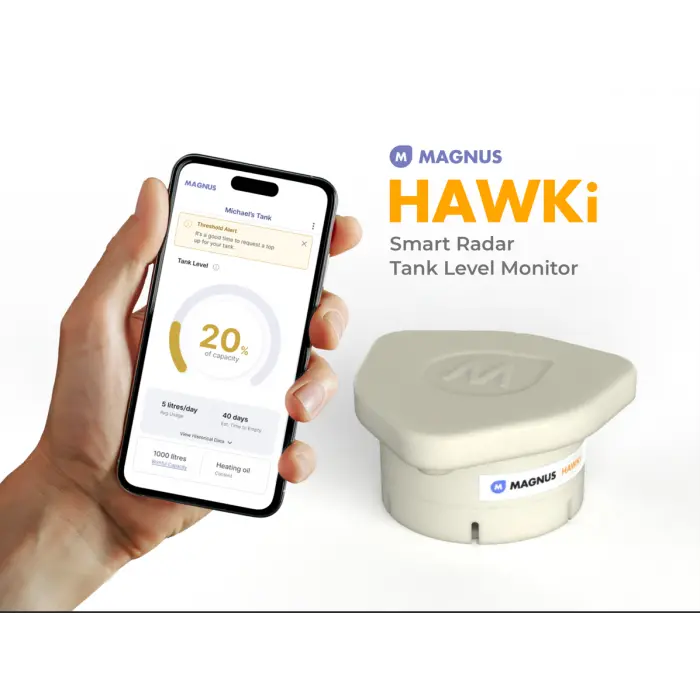 Magnus Hawki Smart Oil Tank Monitor – Wireless, Drill-Free Radar Sensor For Plastic & Metal Tanks 1