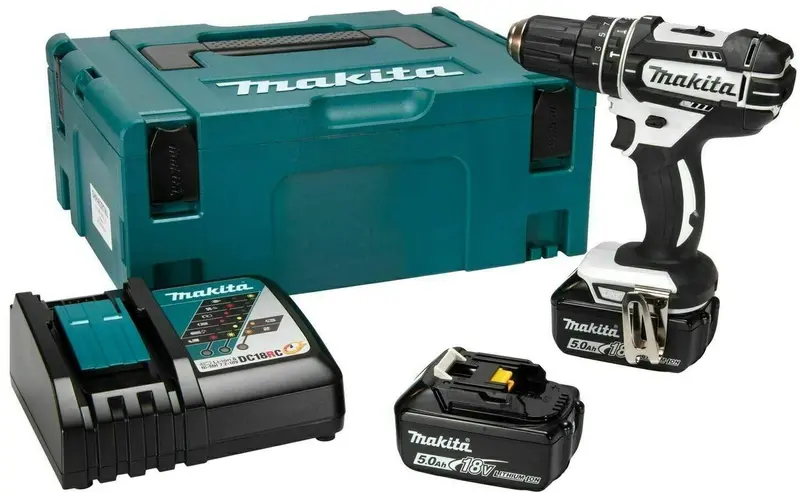 Makita Dhp482Rtwj 18V Lxt Combi Drill Kit – Twin 5.0Ah Batteries + Makpac Case 1