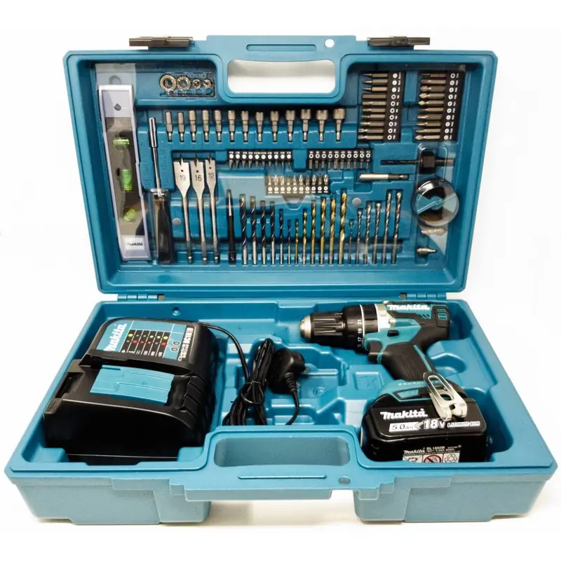 Makita Dhp484Stx5 18V Brushless Combi Drill With 101-Piece Accessory Kit 1