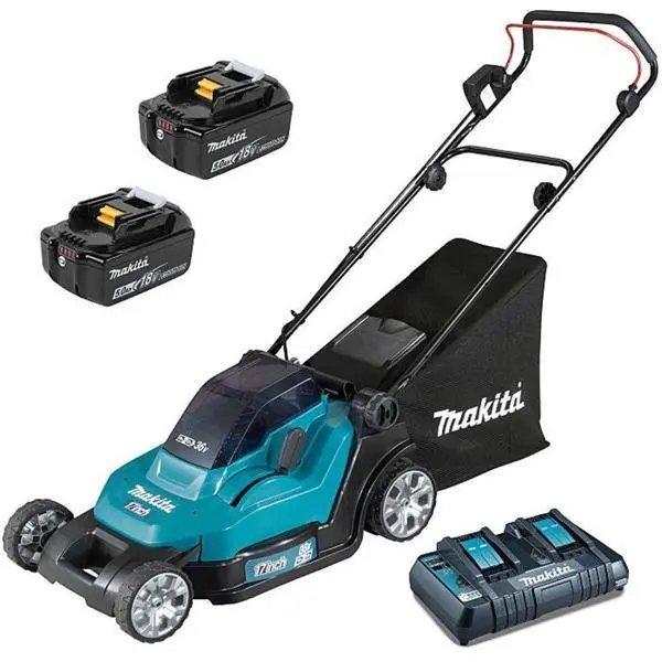 Makita Dlm432Ct2 36V Cordless 430Mm Lawn Mower Kit (Dual 5.0Ah Battery) 1