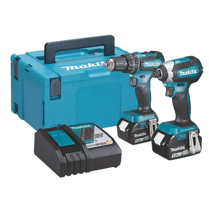Makita Dlx2283Tj 18V Brushless Combi Drill & Impact Driver Twin Pack – 5.0Ah Batteries 1