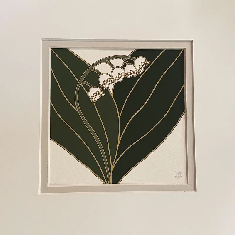 May Birth Flower Art Print – Lily Of The Valley Botanical Illustration 1
