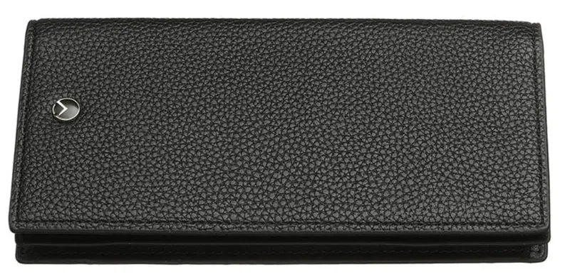Men’S Black Litchi-Texture Long Wallet – Soft Leather Finish 1