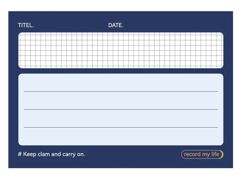 Midnight Blue Minimalist Retro Note Pad – 50-Page Lined Journal 1