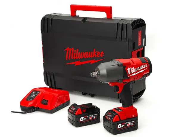 Milwaukee M18Fhiwf12-602X 1/2" Heavy-Duty Impact Wrench Kit With Dual 6Ah Batteries And Charger 1