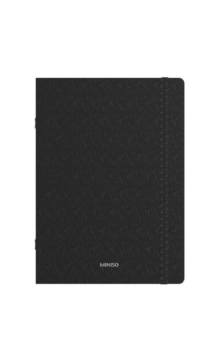 Minimalist Black A4 Hardcover Notebook – 80-Page Saddle-Stitched Book With Band 1
