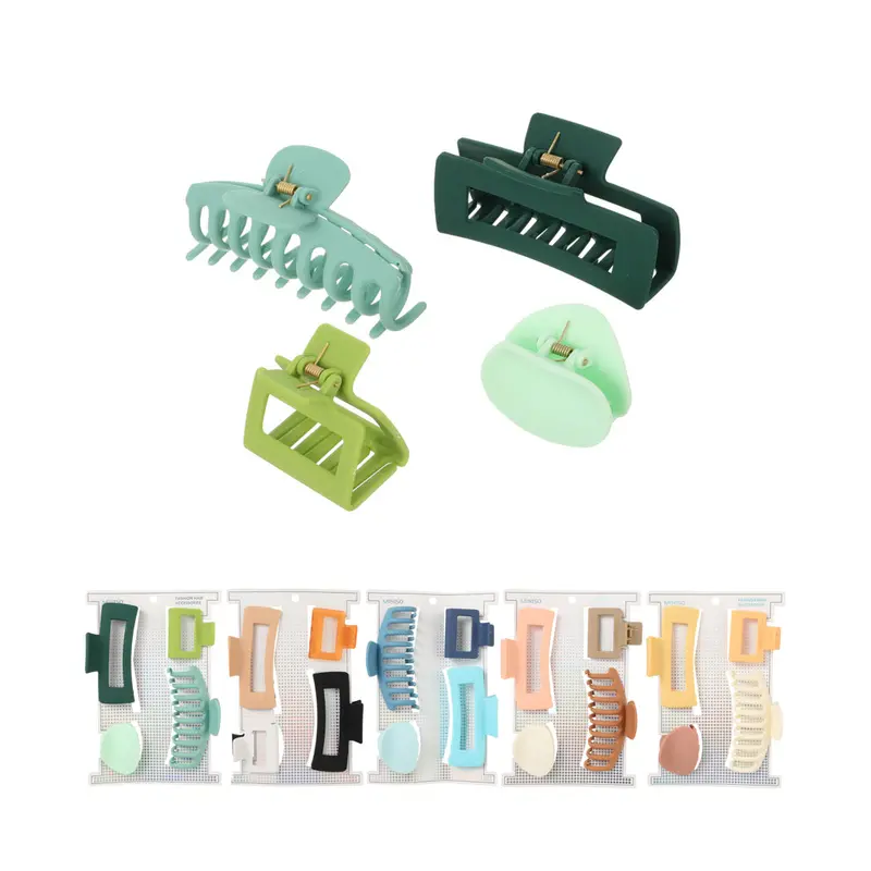 Minimalist Hair Claw Clip Set – 4-Piece Basic Collection 1