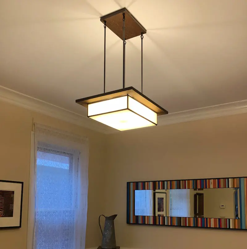 Mission Chandelier #604 With Extended Hanging Rods 1