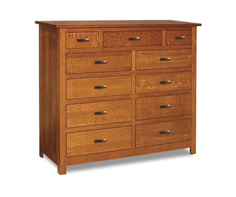 Mission Eleven-Drawer Mule Chest With Felt-Lined Top Drawer 1