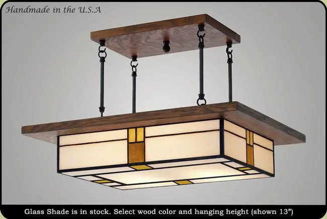 Mission Pendant #609 – Large White-Finished Ceiling Light 1