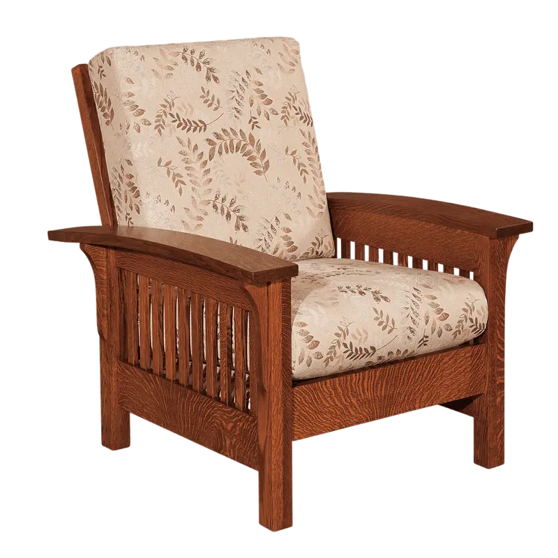 Mission Spindle Accent Chair With Wooden Arms 1