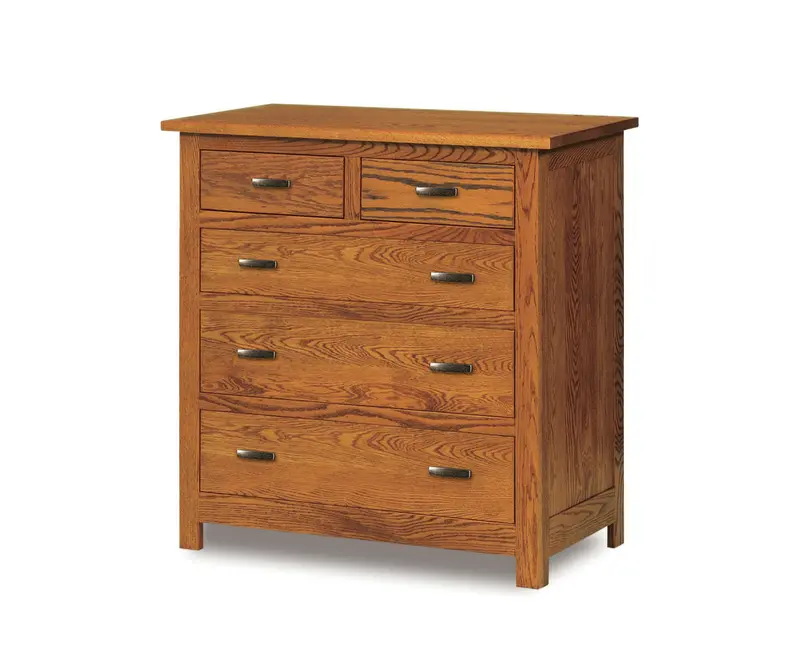 Mission-Style 5-Drawer Wooden Chest 1