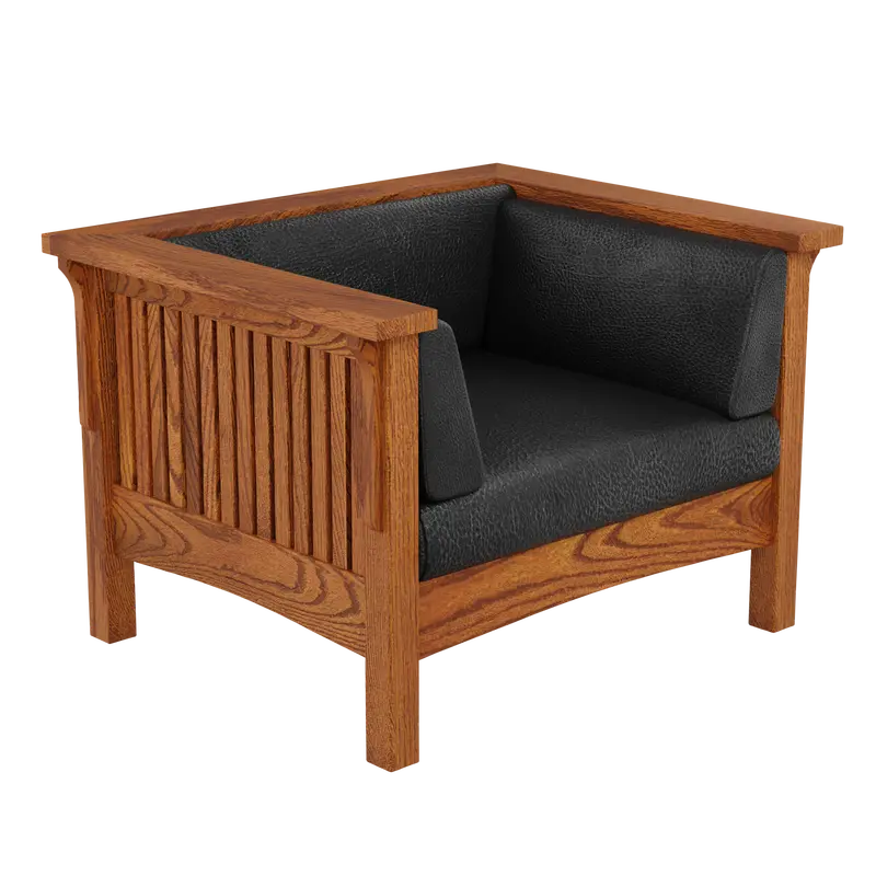 Mission-Style Spindle Cube Accent Chair
