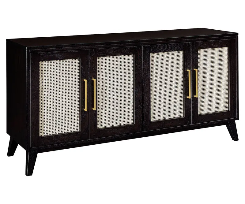 Modern Cane-Front Console Cabinet 1