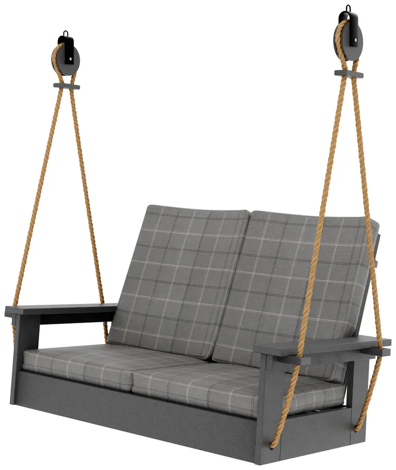Modern Hanging Loveseat Swing – Freestanding Porch Or Garden Swing 1