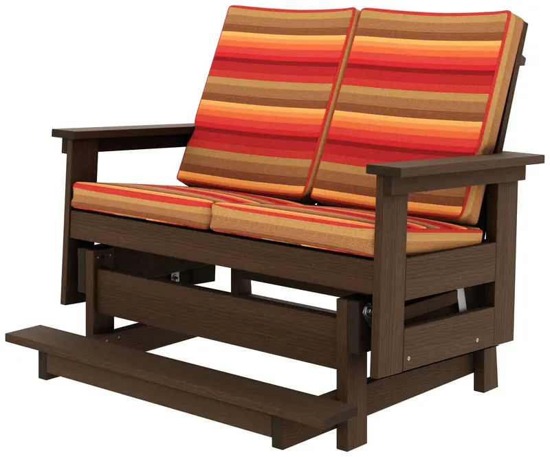 Modern High-Back Outdoor Loveseat Glider With Smooth Rocking Motion 1