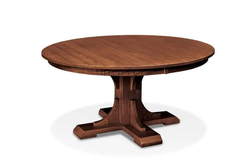 Montauk Round Single-Pedestal Dining Table With Extension Leaves 1
