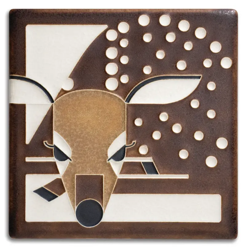 Motawi Fawn Art Tile – 6X6 Inch Handcrafted Ceramic 1