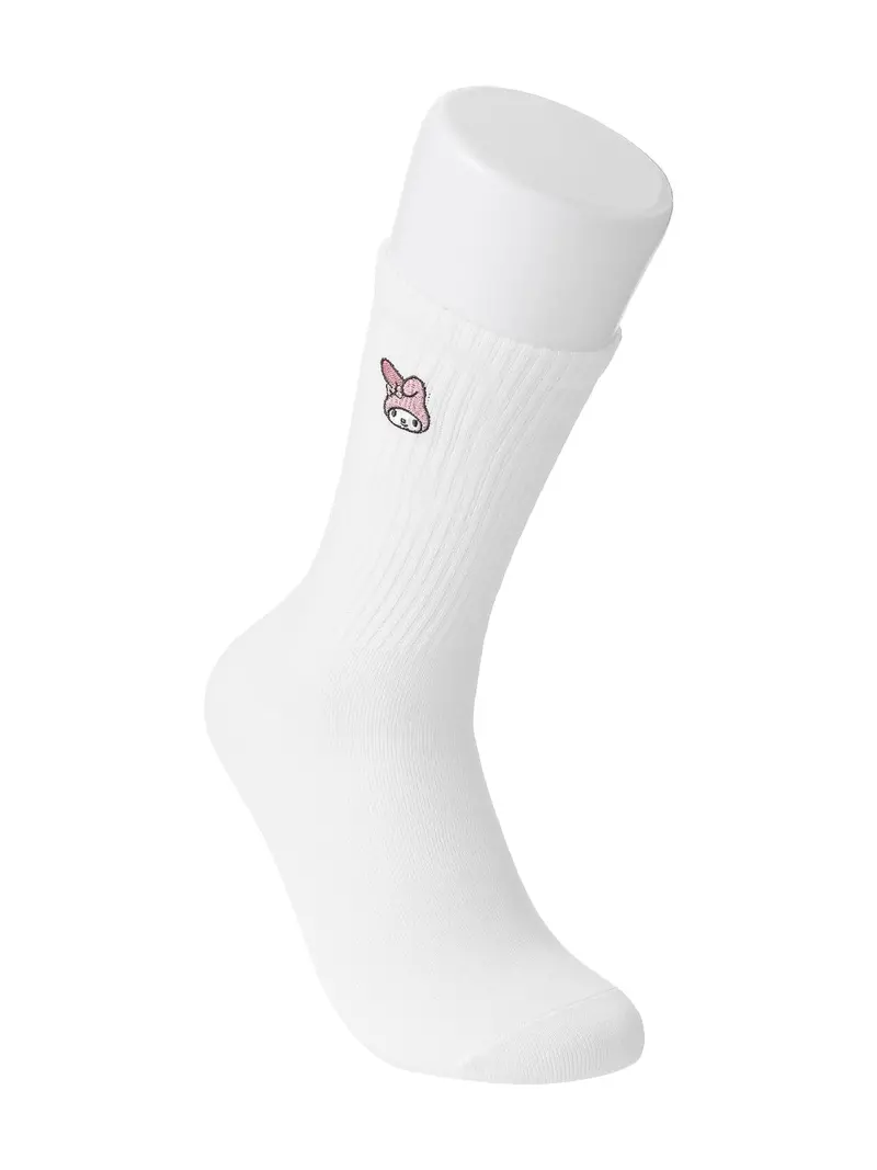 My Melody White Crew-Length Socks – 18 Cm Fit 1