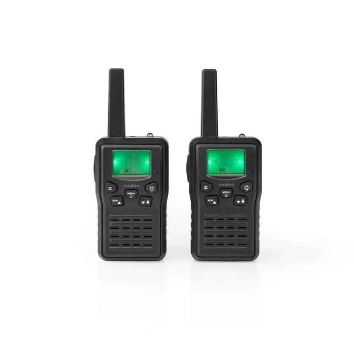 Nedis Dual-Unit Walkie-Talkie Set – 10 Km Range, 8 Channels, Vox/Ptt, 6-Hour Battery, Charging Dock & Headphone Jack, Black 1