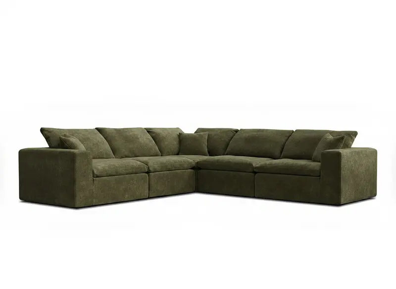 Nimbus Olive Green 5-Piece L-Shaped Sectional Sofa 1