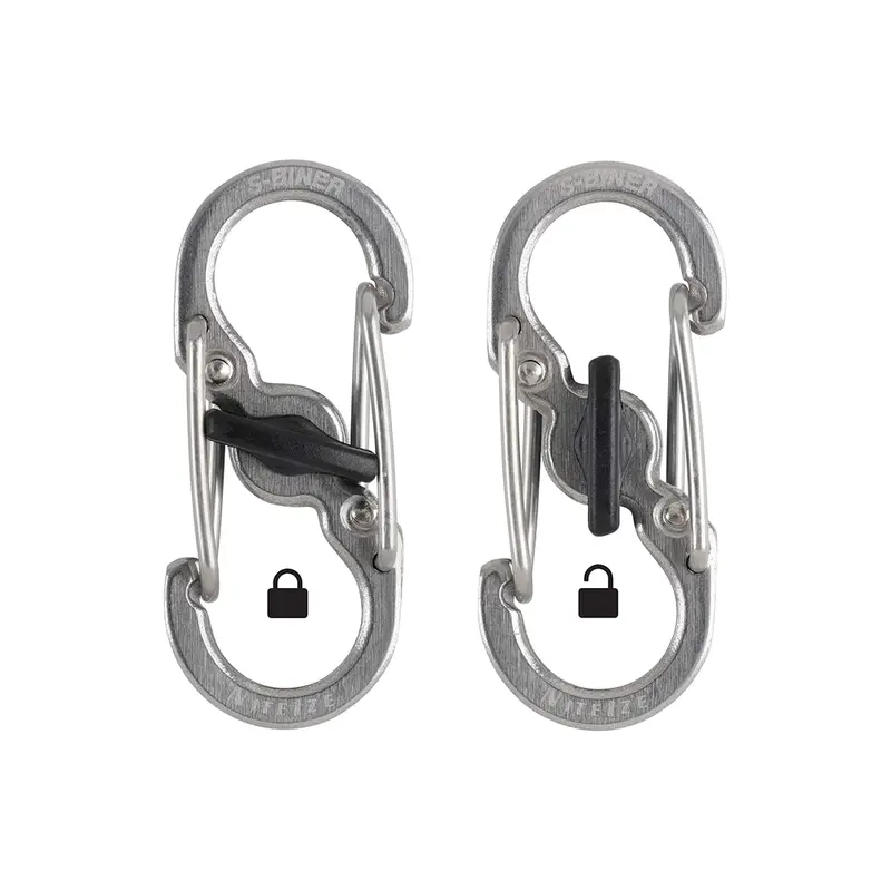 Nite Ize S-Biner Microlock 2-Pack – Matte Stainless Steel Dual Carabiners 1
