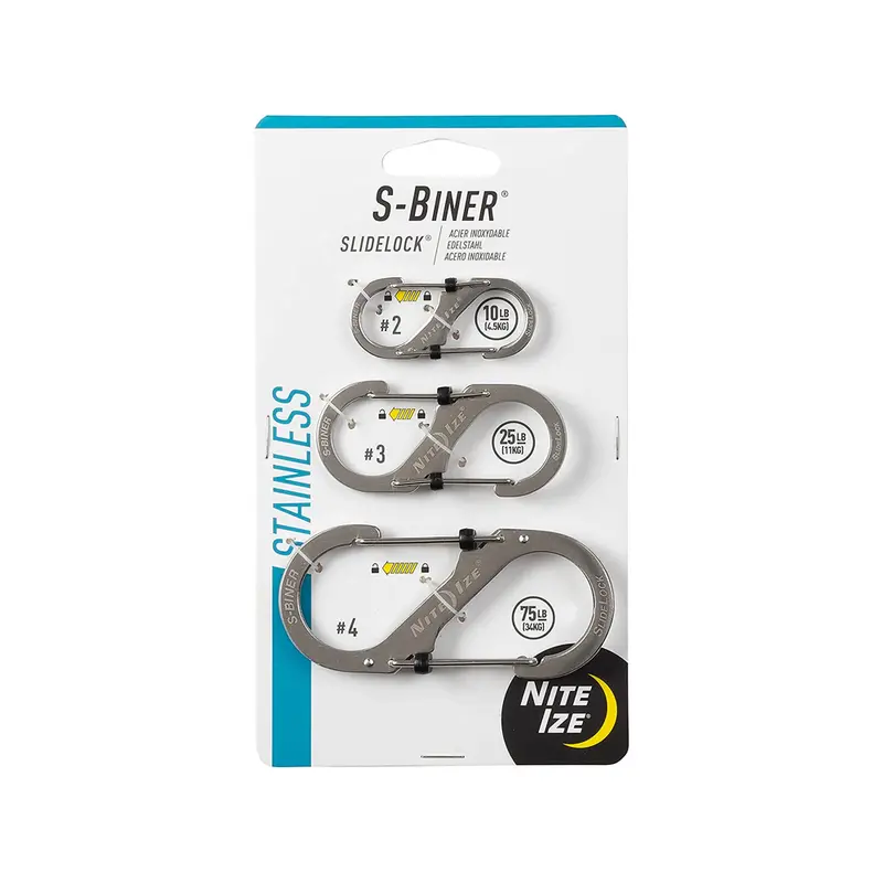 Nite Ize S-Biner Slidelock Stainless Steel Combo – 3-Pack (Stainless) 1