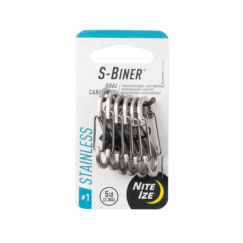 Nite Ize S-Biner Stainless Steel Dual Carabiner – 6-Pack (Size #1) 1