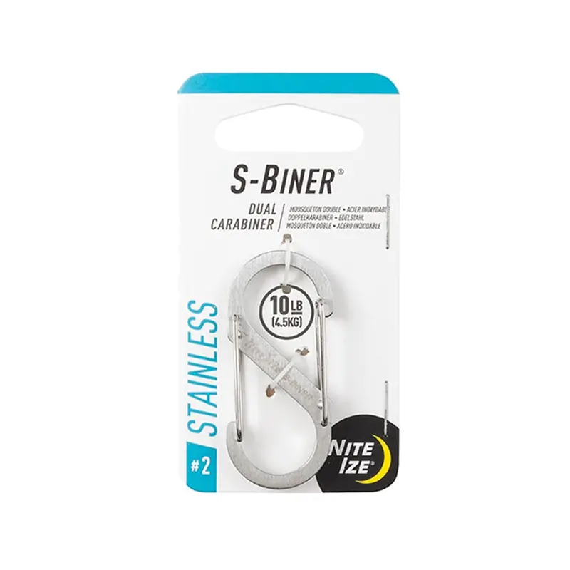 Nite Ize S-Biner Stainless Steel Dual Carabiner – Single Unit (Size #2) 1