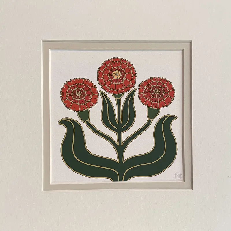 October Birth Flower Art Print – Calendula Botanical Illustration 1