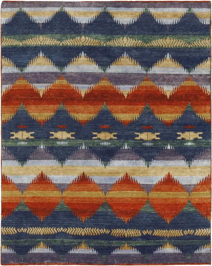Ombre Gradient Southwest Hand-Knotted Area Rug By Pendleton 1