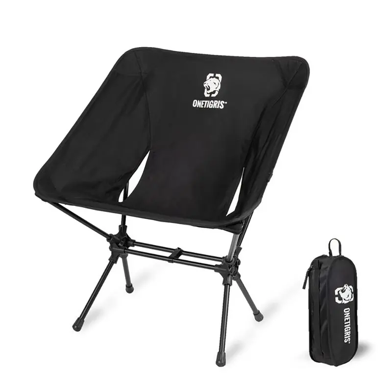 Onetigris Compact Folding Camping Chair – Black 1