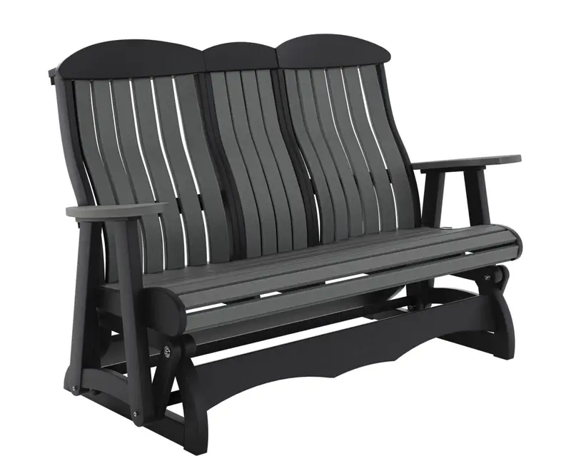 Outdoor Bench Glider With Built-In Console Table 1