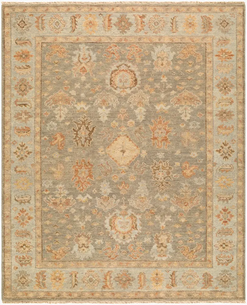 Palmetto Wheat Hand-Knotted Wool Area Rug 1