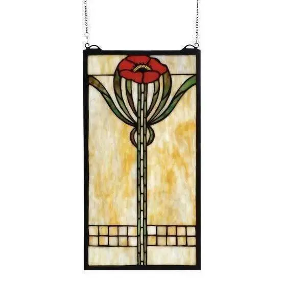 Parker Poppy Stained Glass Window Design 1