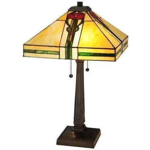 Parker Poppy Table Lamp With Stained Glass Shade 1